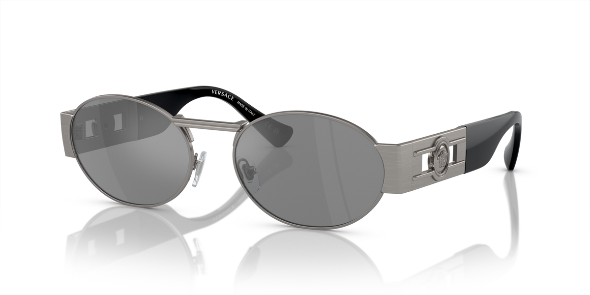 Versace VE2264 10016G matte gunmetal sunglasses 56mm angled view