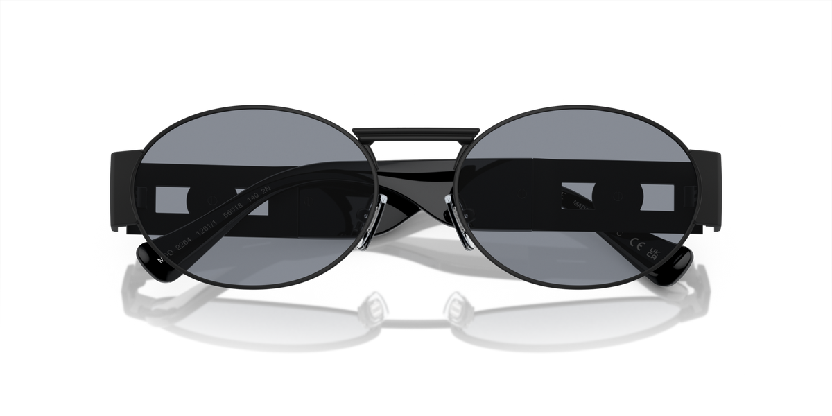 Versace VE2264 1261/1 matte black sunglasses 56mm folded view