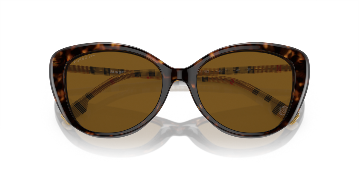 Burberry BE4407 385483 dark havana sunglasses 54mm folded view