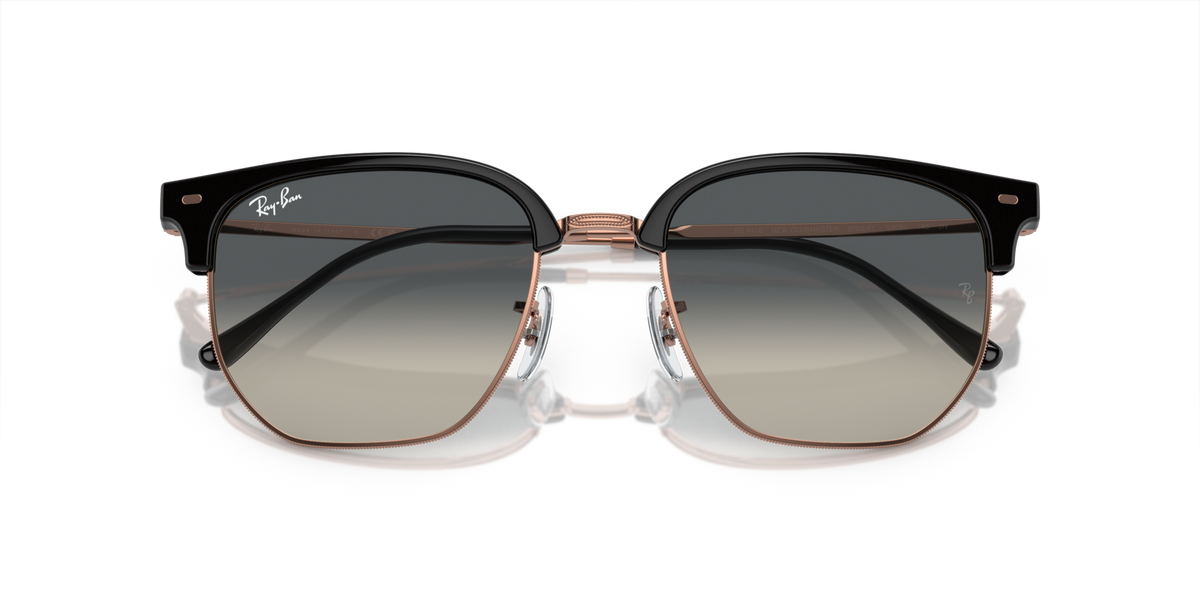 Ray-Ban RB4416 672071 dark grey on rose gold sunglasses 51mm folded view