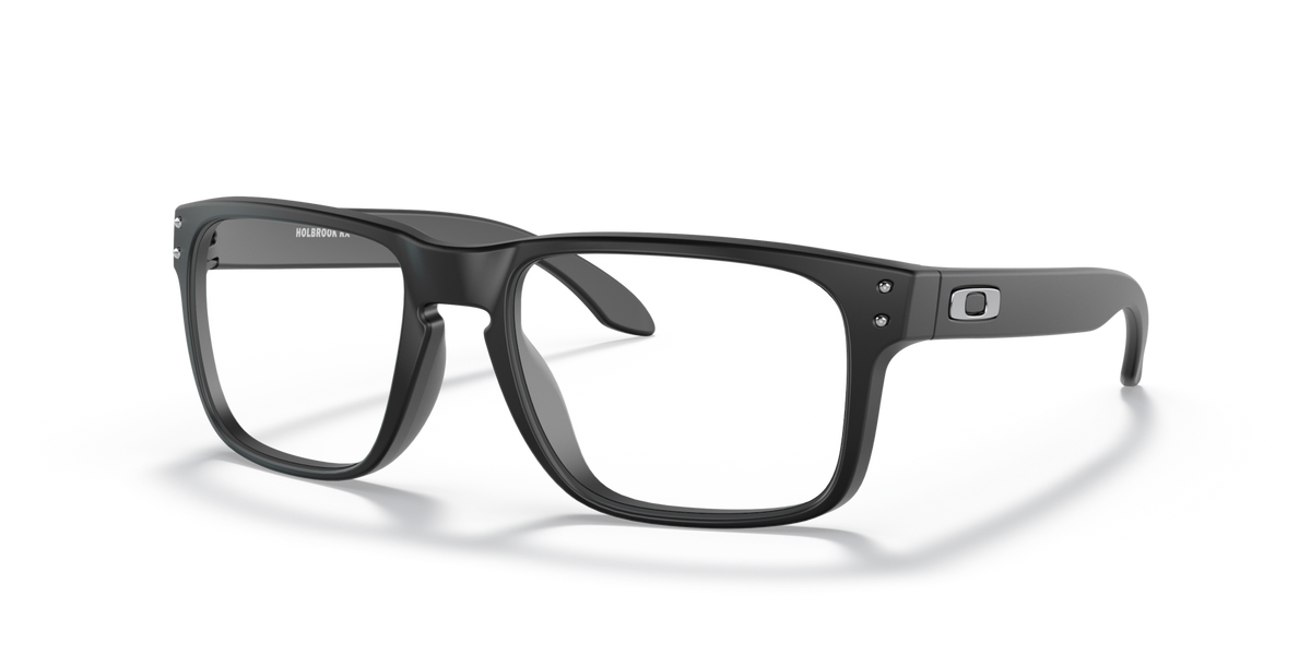 Oakley OX8156 01 satin black eyeglasses 54mm angled view