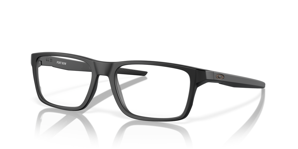 Oakley OX8164 01 satin black eyeglasses 53mm angled view