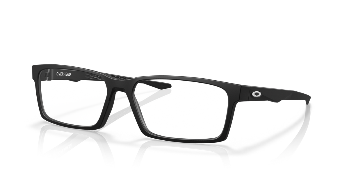 Oakley OX8060 01 satin black eyeglasses 57mm angled view