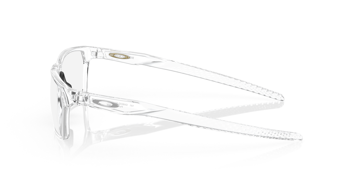 Oakley OX8032 06 polished clear eyeglasses 55mm side view