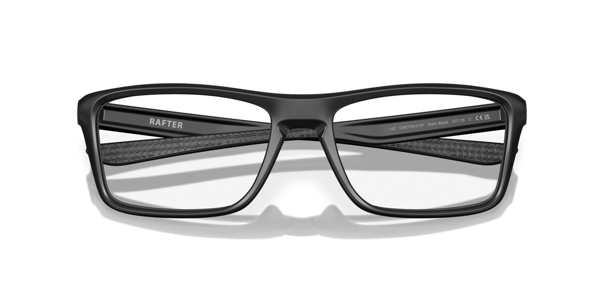 Oakley OX8178 01 satin black eyeglasses 55mm folded view