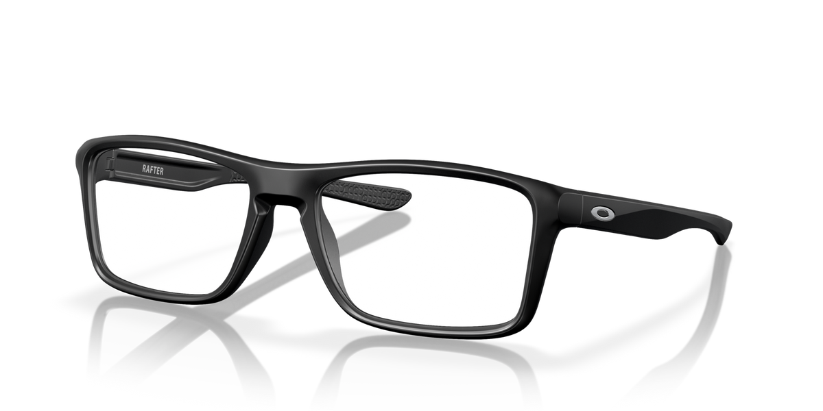 Oakley OX8178 01 satin black eyeglasses 55mm angled view