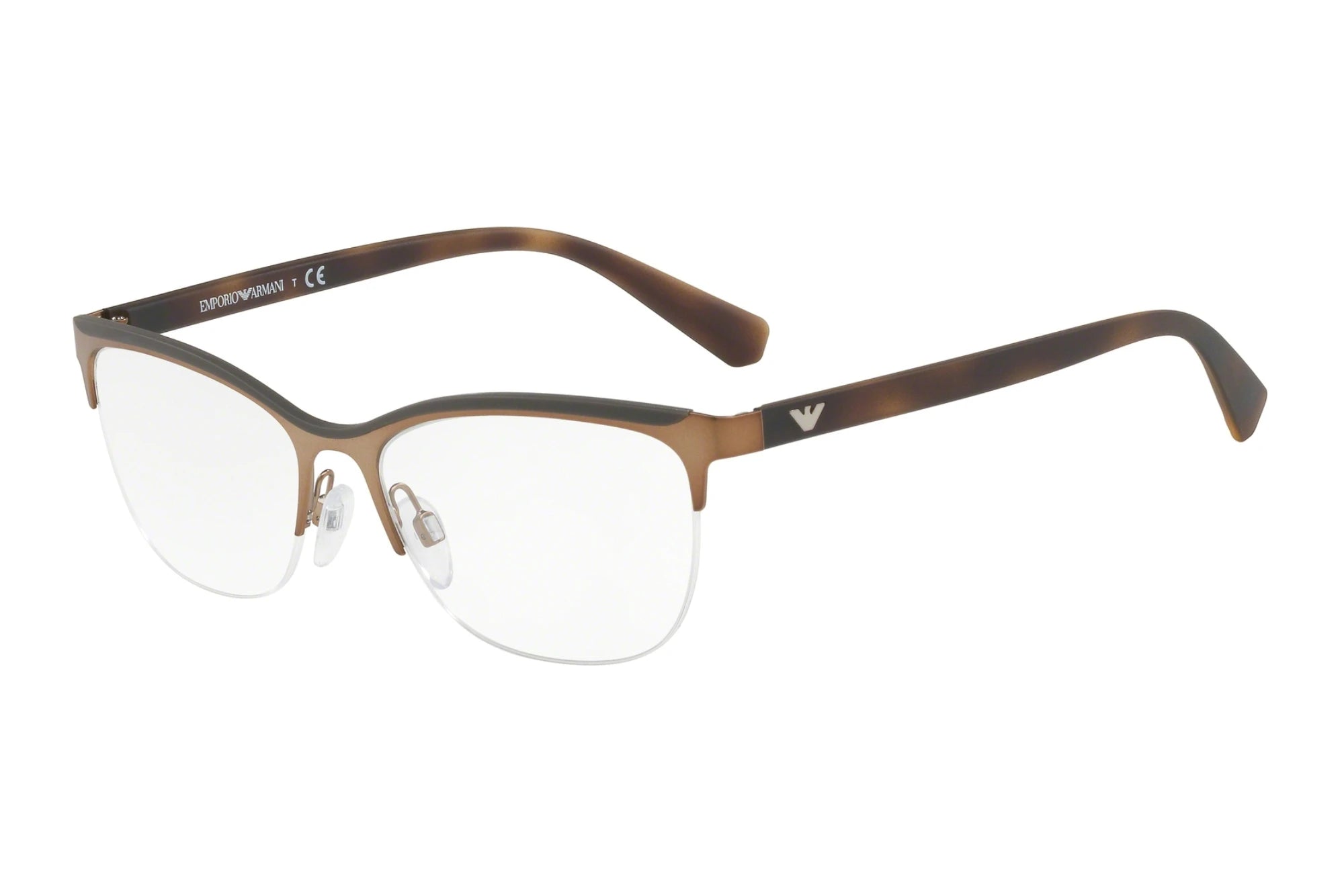 Emporio Armani EA1068 3201 matte bronze eyeglasses 53mm front view