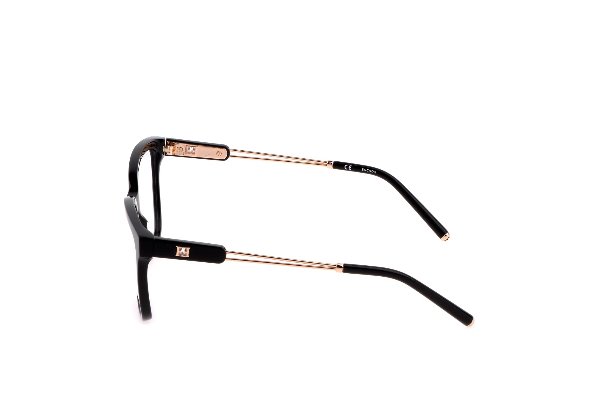 Escada VESD28 0700 shiny black eyeglasses 56mm angled view