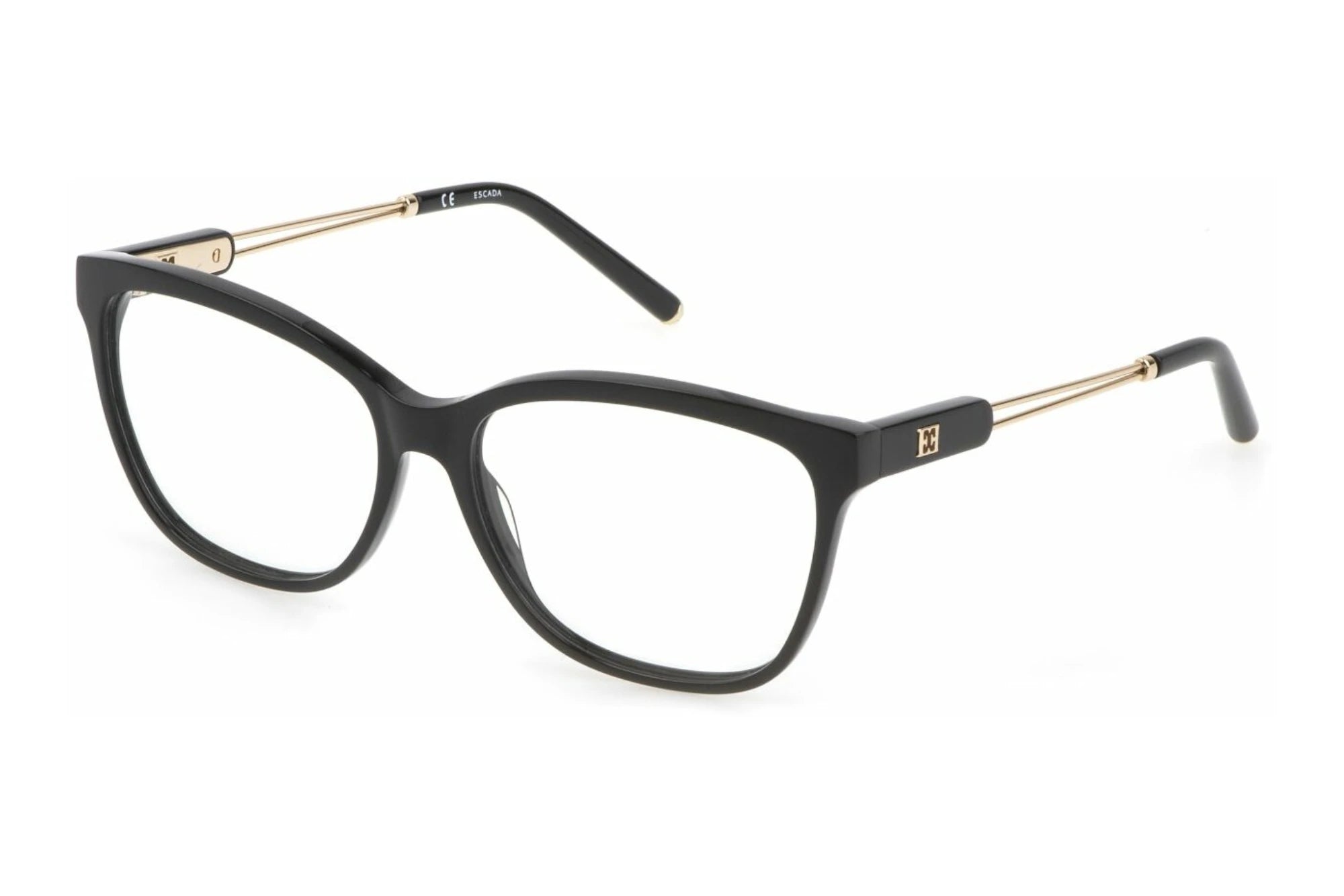 Escada VESD28 0700 shiny black eyeglasses 56mm front view