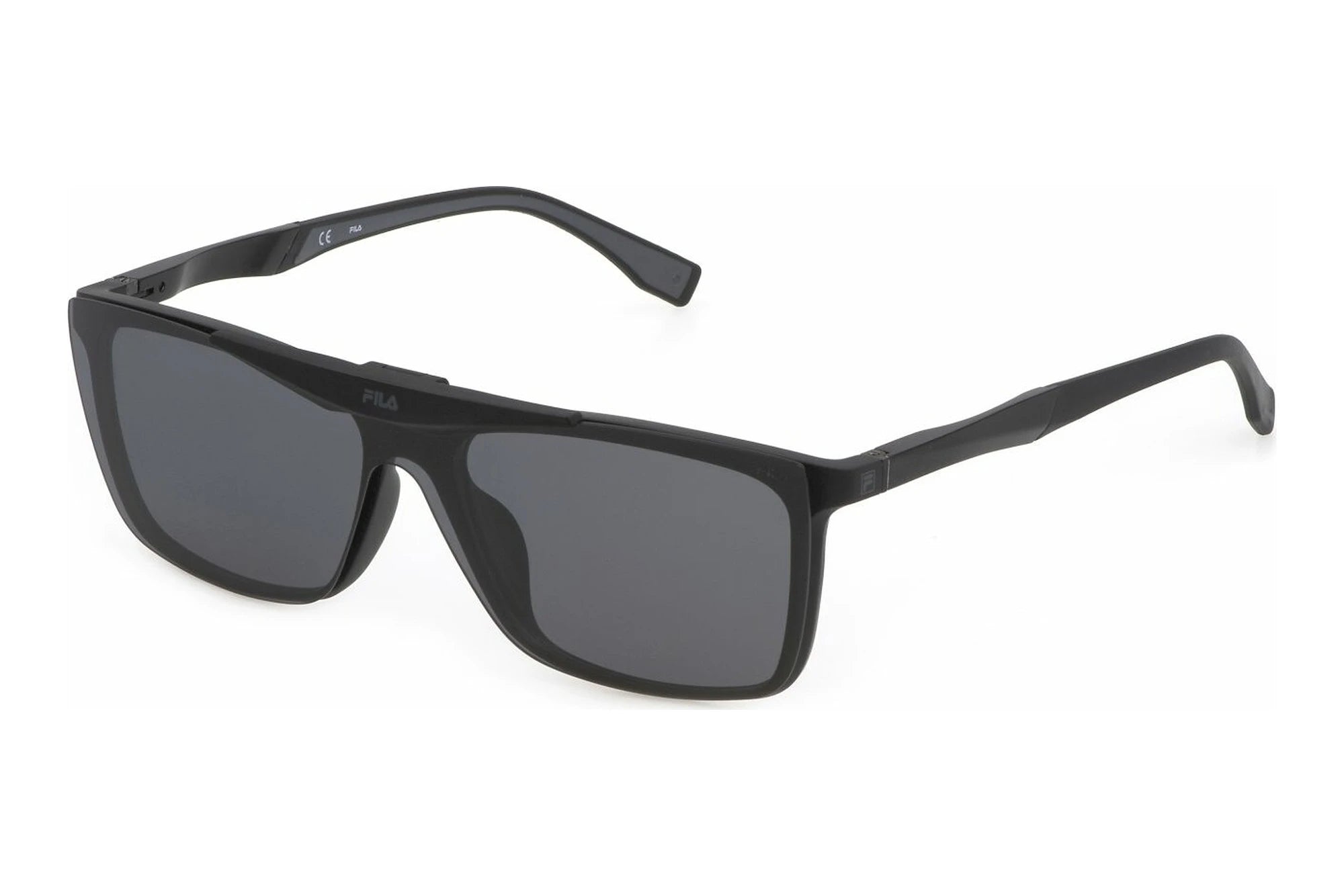 Fila SFI200 U28P matte black clip-on eyeglasses 55mm front view