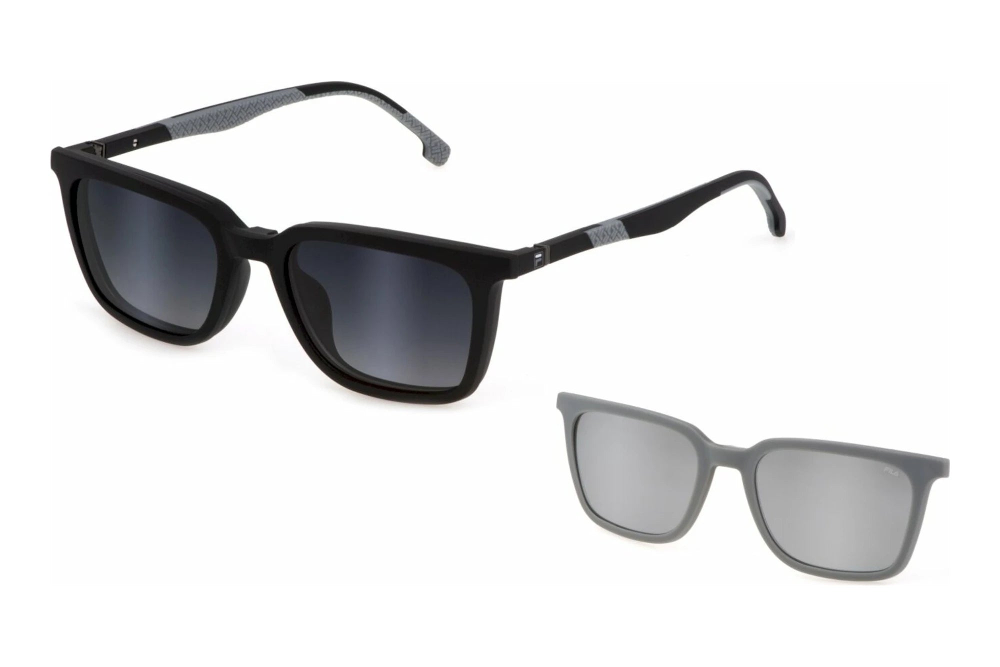 Fila UFI438 U28P matte black clip-on eyeglasses 53mm front view