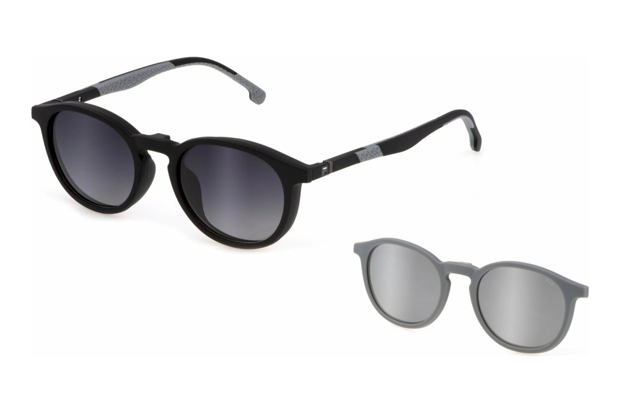 Fila UFI439 U28P matte black clip-on eyeglasses 51mm front view