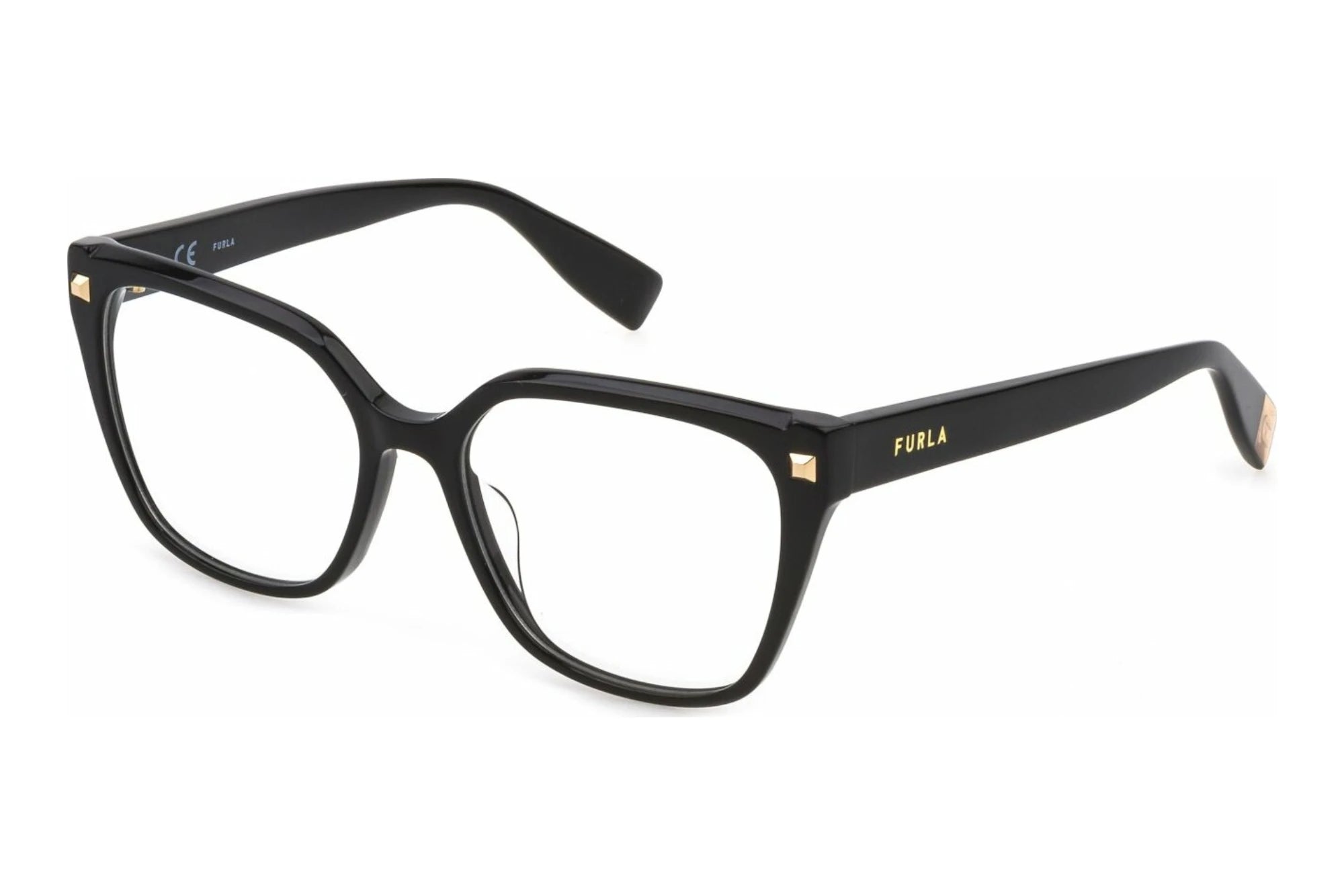 Furla VFU547N 0700 shiny black eyeglasses 55mm front view