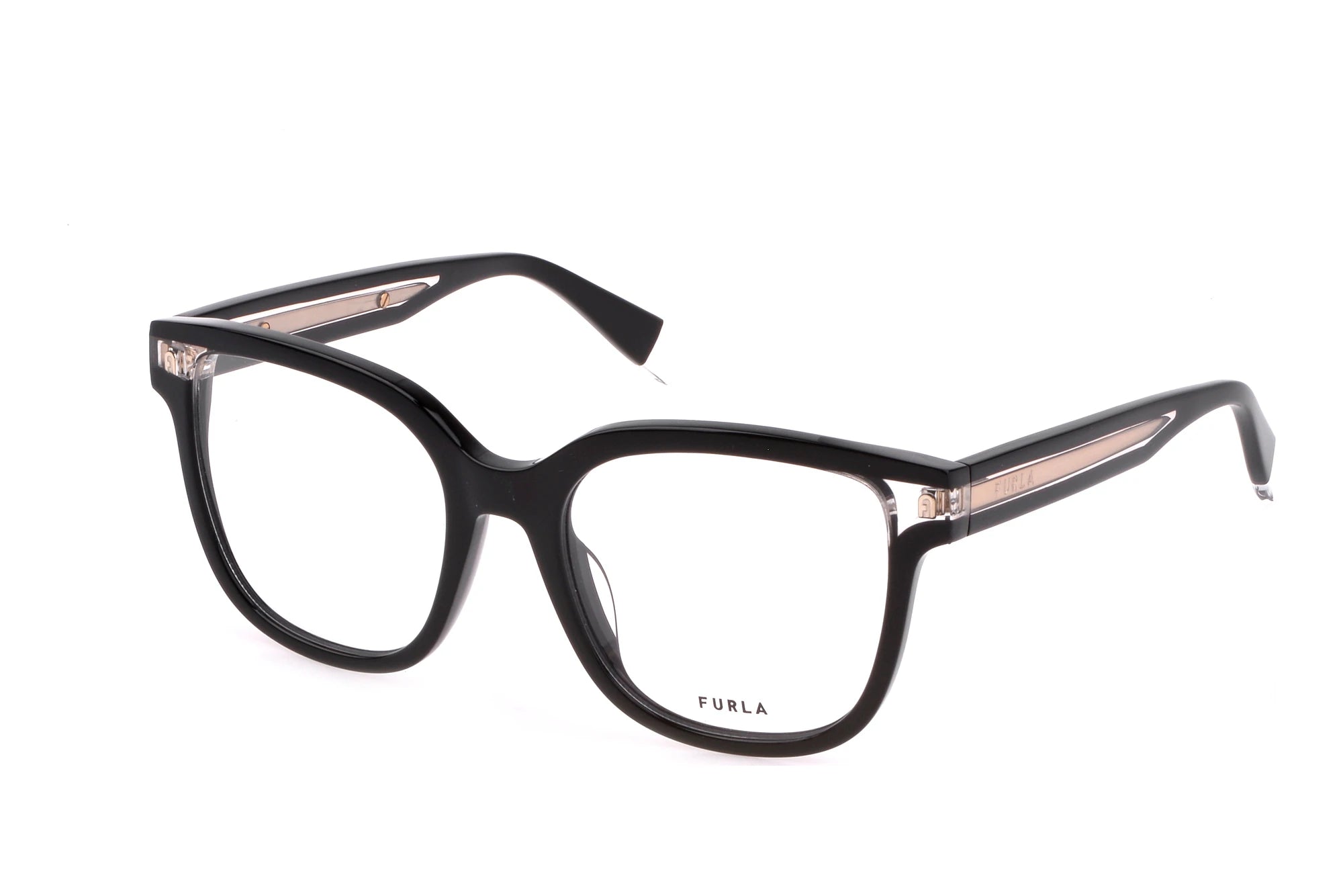 Furla VFU582V 0700 shiny black eyeglasses 52mm front view