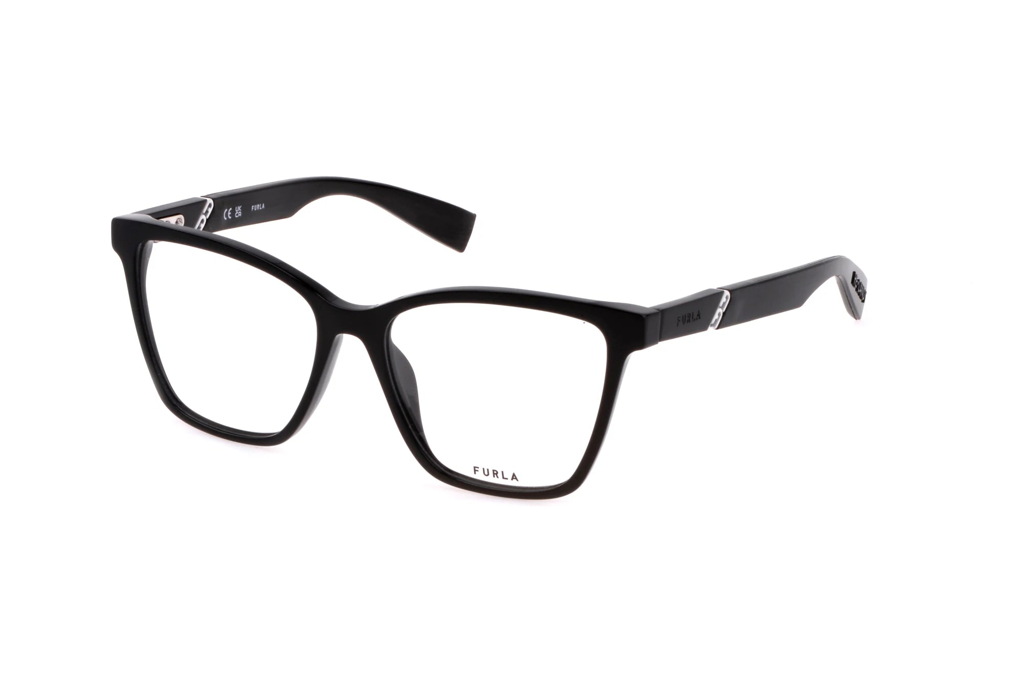 Furla VFU668 0700 shiny black eyeglasses 54mm front view