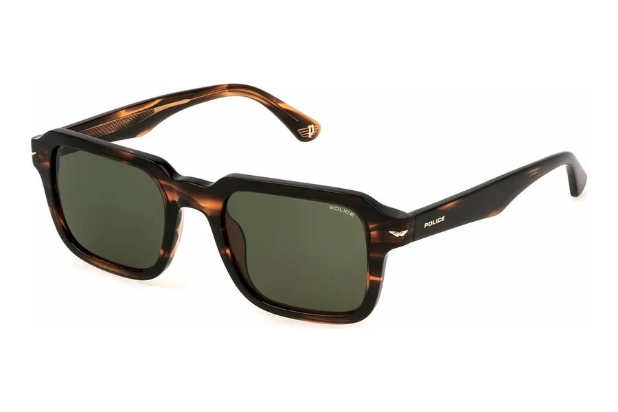 Police Champ 10 SPLN36 0836 – Striped Brown Sunglasses (52mm)