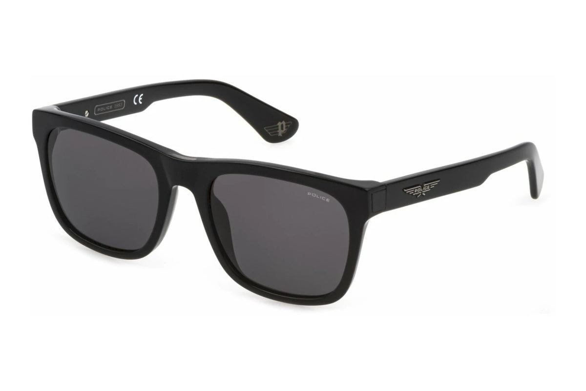 Police Origins Bullet 1 SPLE37 700Y shiny black sunglasses 56mm front view