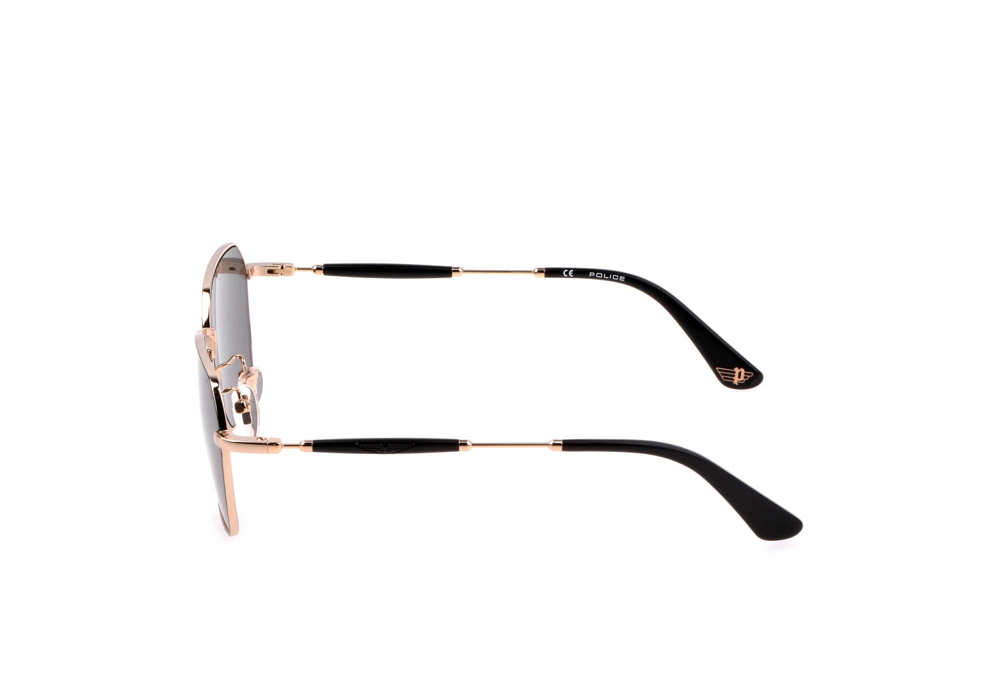 Police SPLF13 0302 shiny gold sunglasses angled view