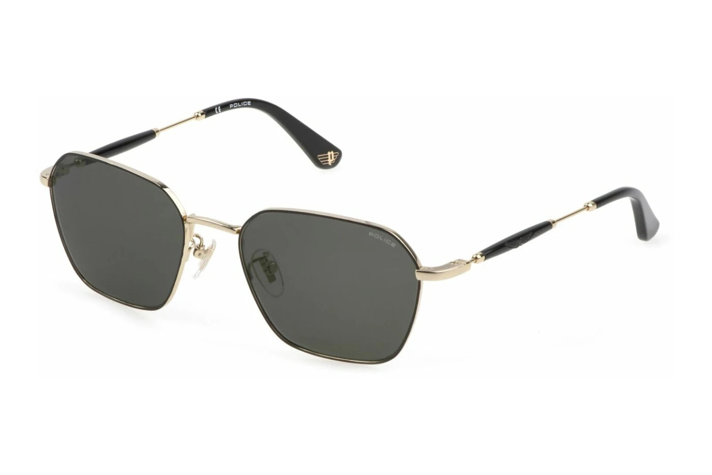Police SPLF13 0302 shiny gold sunglasses front view