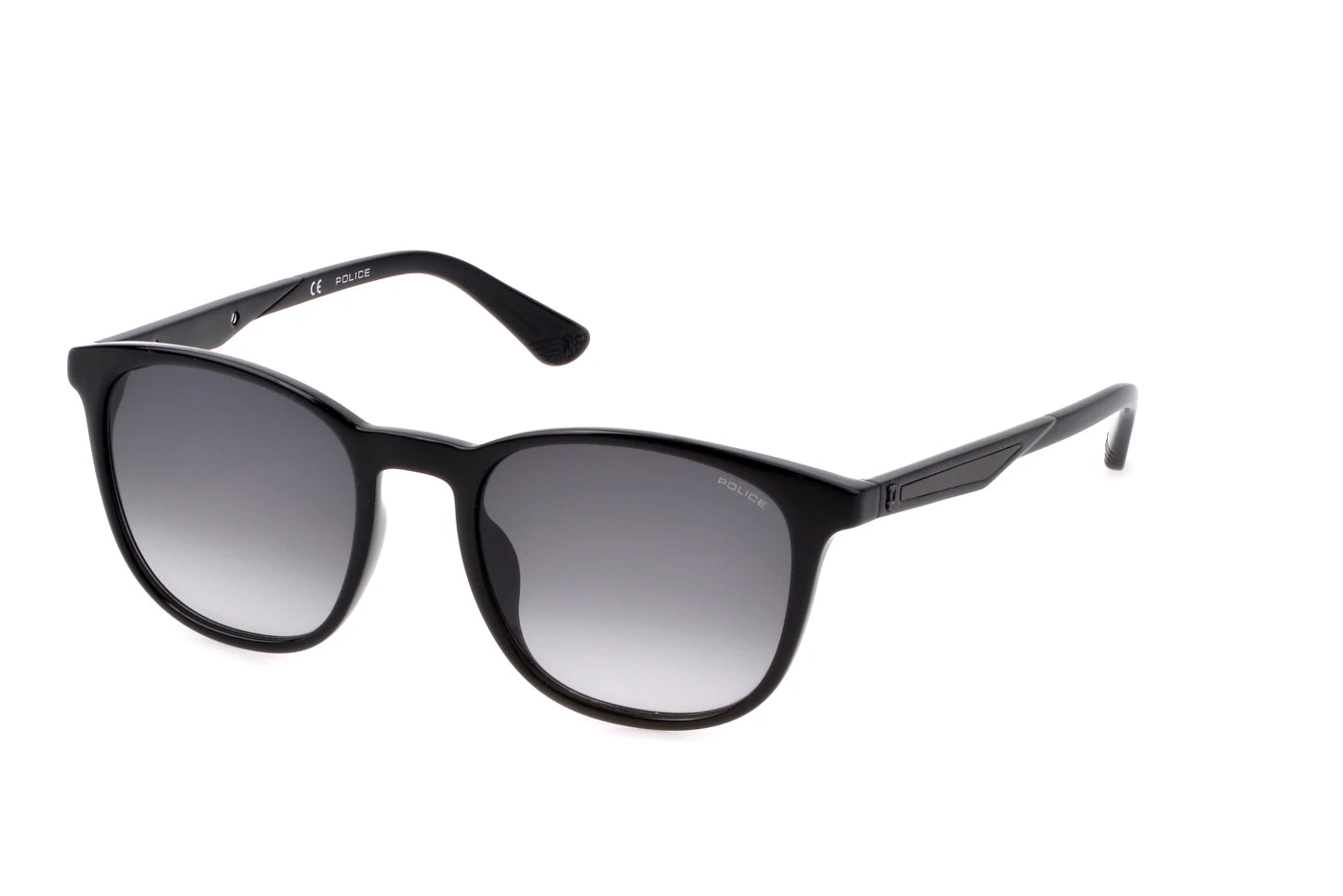 Police SPLF18 0Z42 shiny black sunglasses 53mm front view