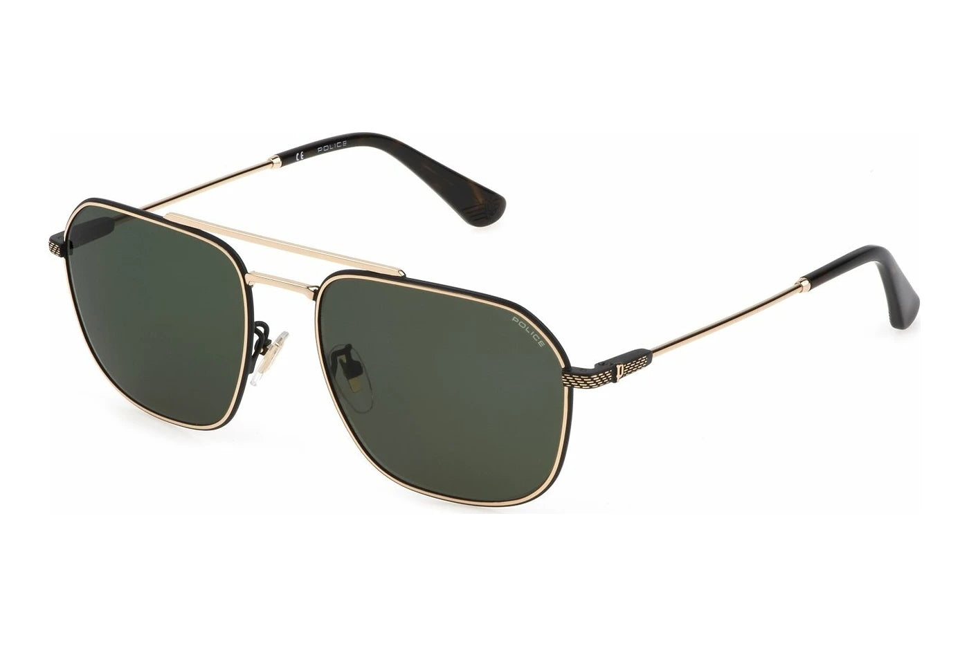 Police SPLF64 0300 shiny gold sunglasses front view