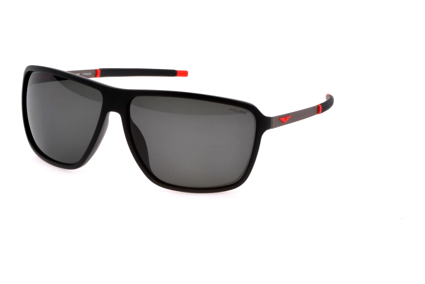 Police SPLL15 U28P matte black polarized sunglasses 65mm front view