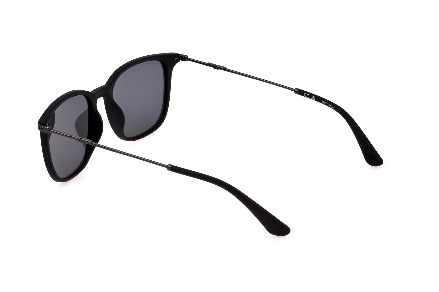 Police Origins Lite 17 SPLL77 U28P matte black polarized sunglasses 53mm angled view