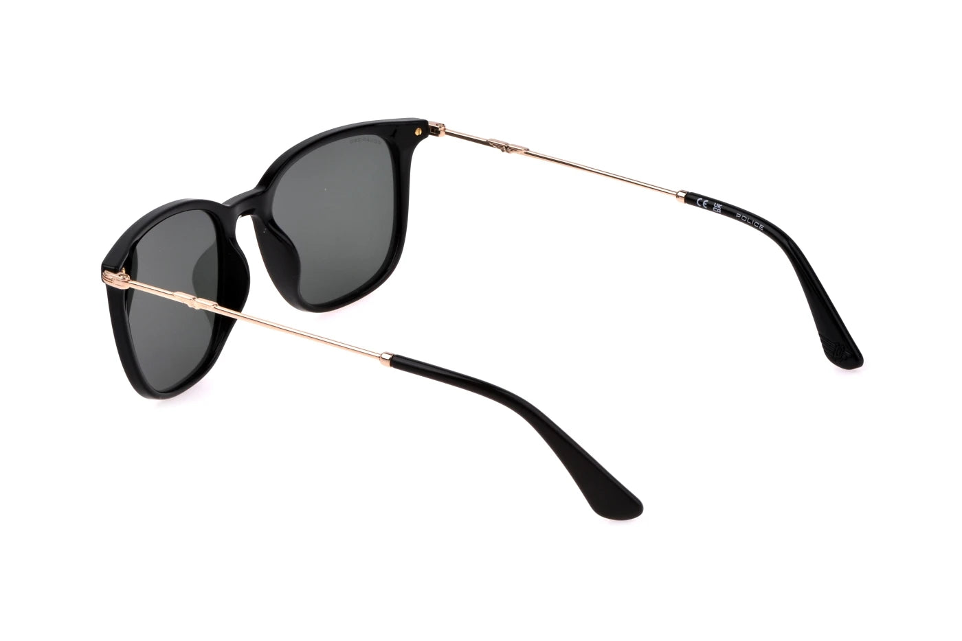 Police Origins Lite 17 SPLL77 Z42P shiny black polarized sunglasses 53mm angled view