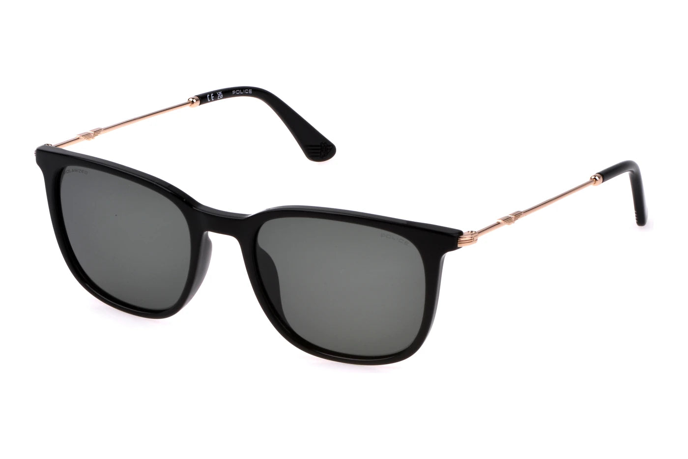 Police Origins Lite 17 SPLL77 Z42P shiny black polarized sunglasses 53mm front view