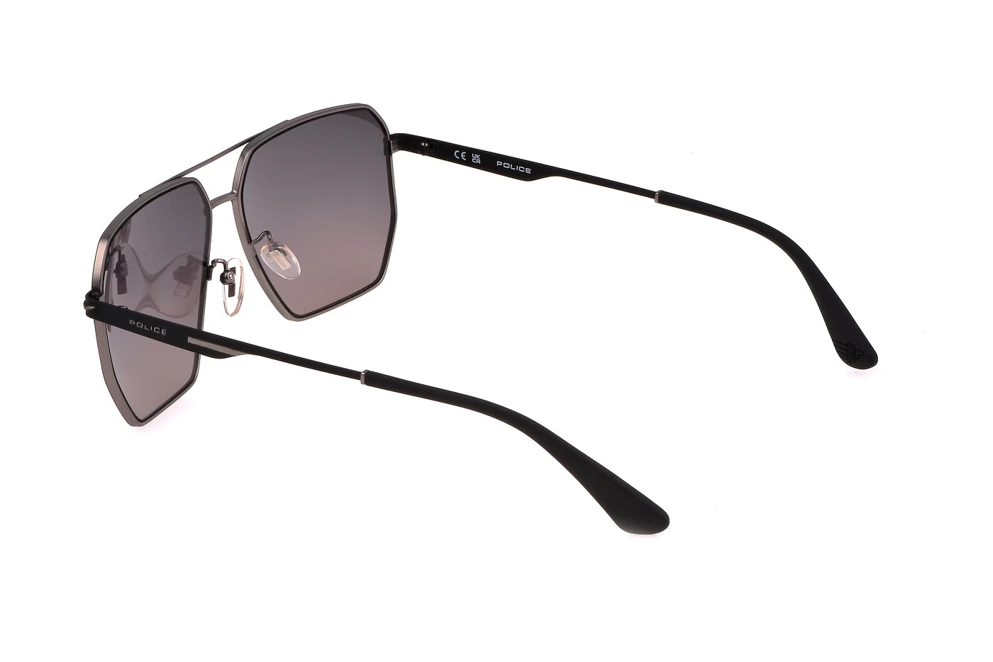 Police SPLL79 0622 matte black and ruthenium sunglasses 61mm angled view