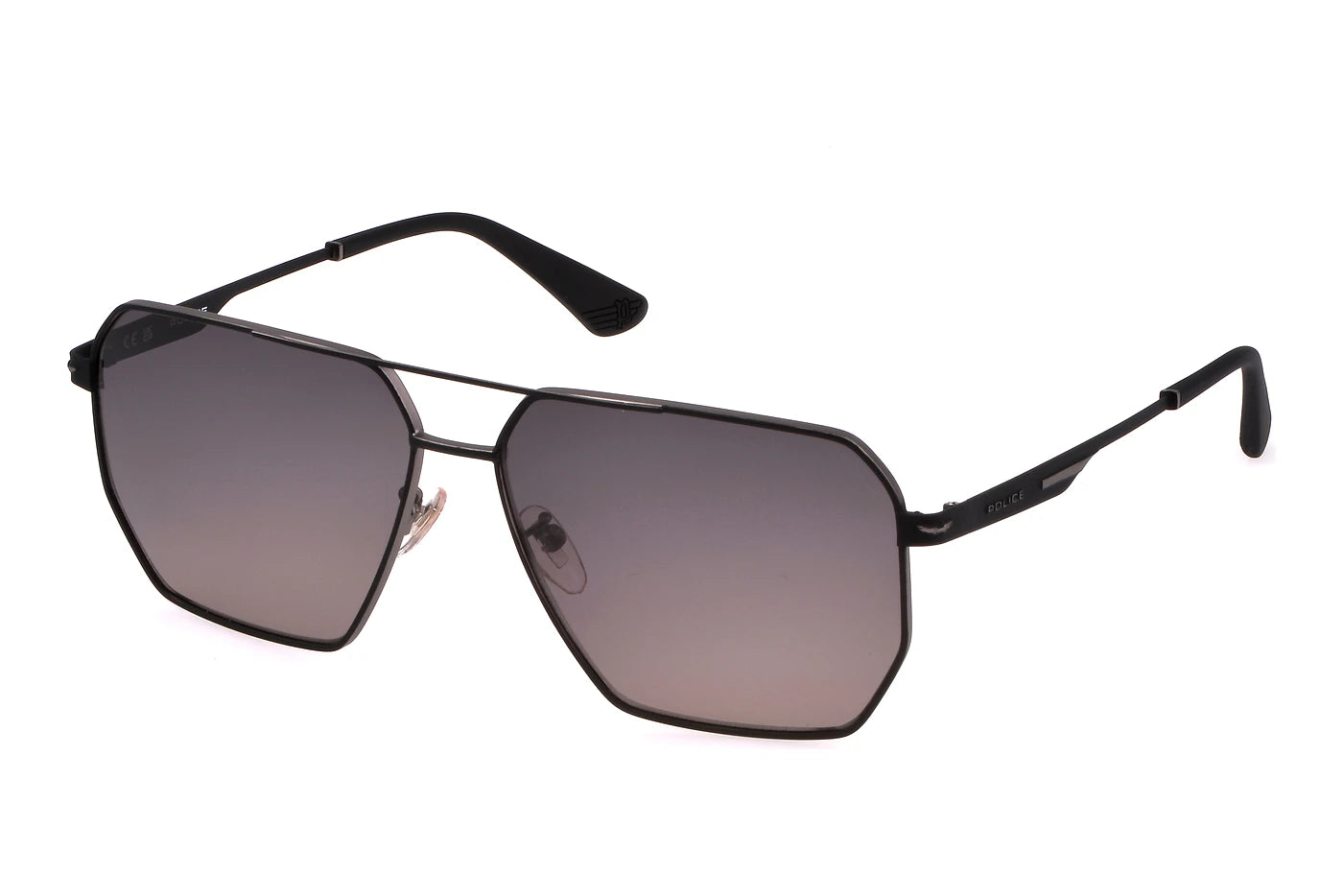 Police SPLL79 0622 matte black and ruthenium sunglasses 61mm front view