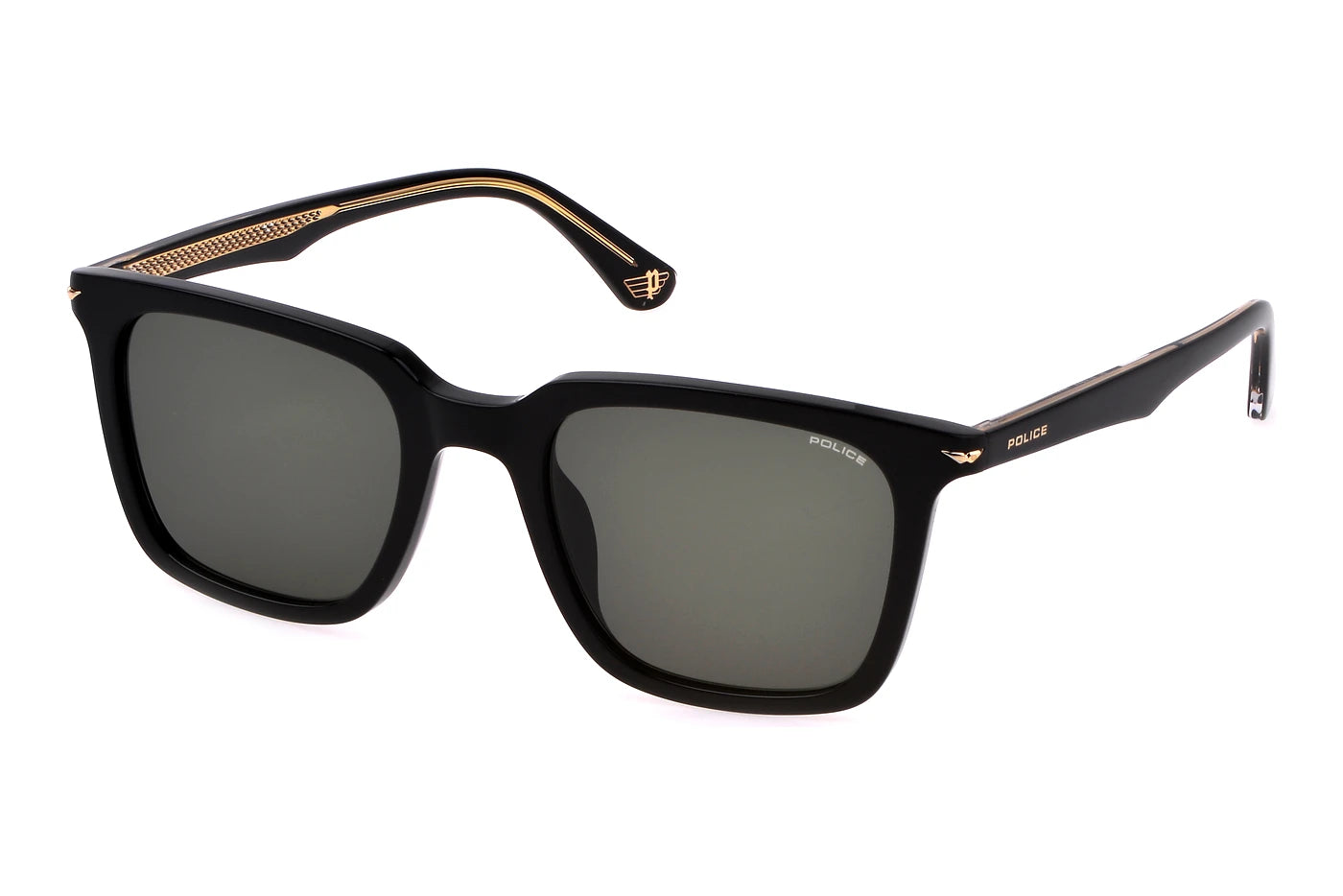 Police Champ 4 SPLL80 0700 black sunglasses 54mm front view
