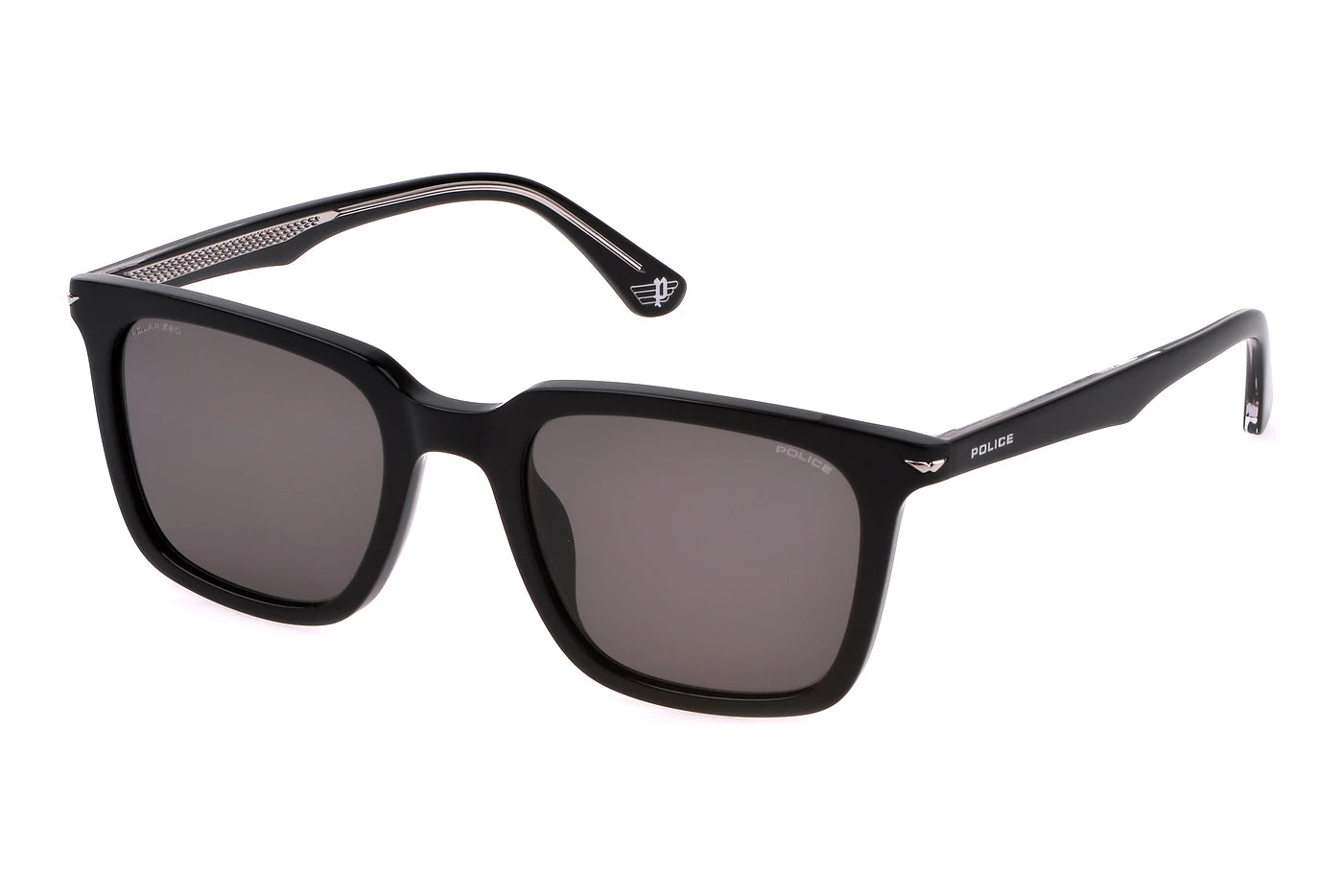 Police Champ 4 SPLL80 700P shiny black polarized sunglasses 54mm front view
