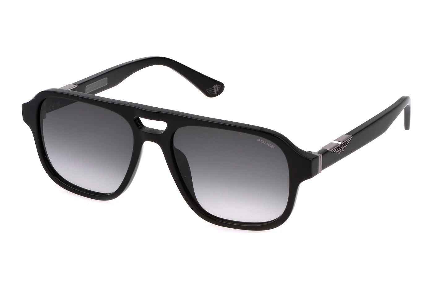 Police Origins 61 SPLL83 700K shiny black sunglasses 56mm front view