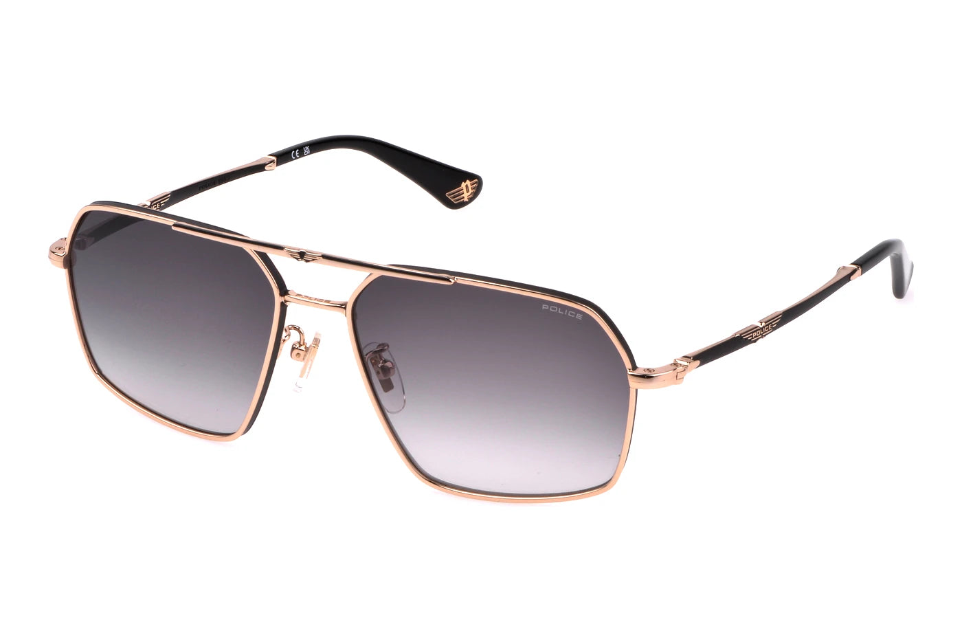 Police Origins Classic 2 SPLL86 302Y rose gold and matte black sunglasses 58mm front view