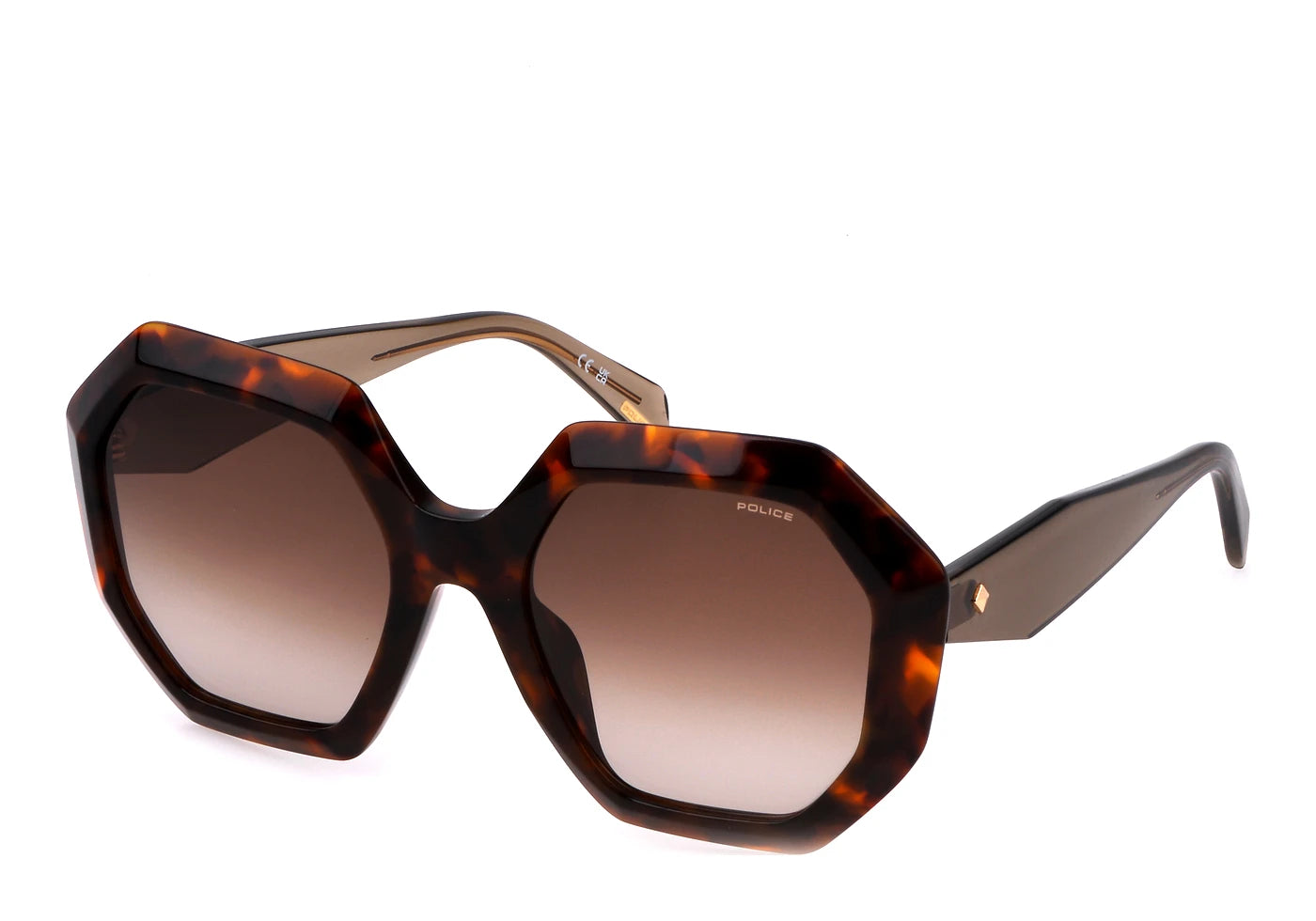 Police Clue 3 SPLM10 09XK brown havana sunglasses 54mm front view