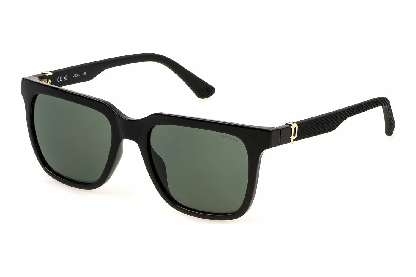 Police SPLN34 Z42Y shiny black sunglasses 54mm front view