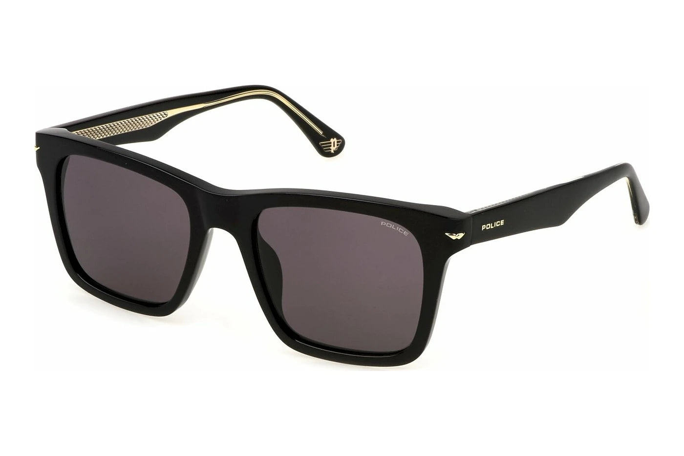 Police Champ 9 SPLN35 0700 shiny black sunglasses 55mm front view