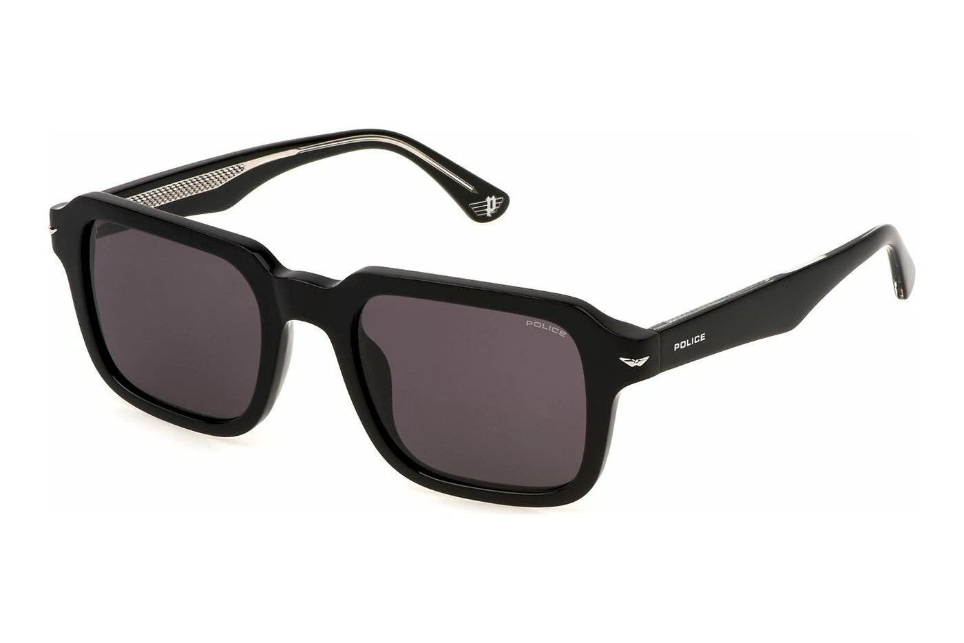 Police Champ 10 SPLN36 700Y shiny black sunglasses 52mm front view