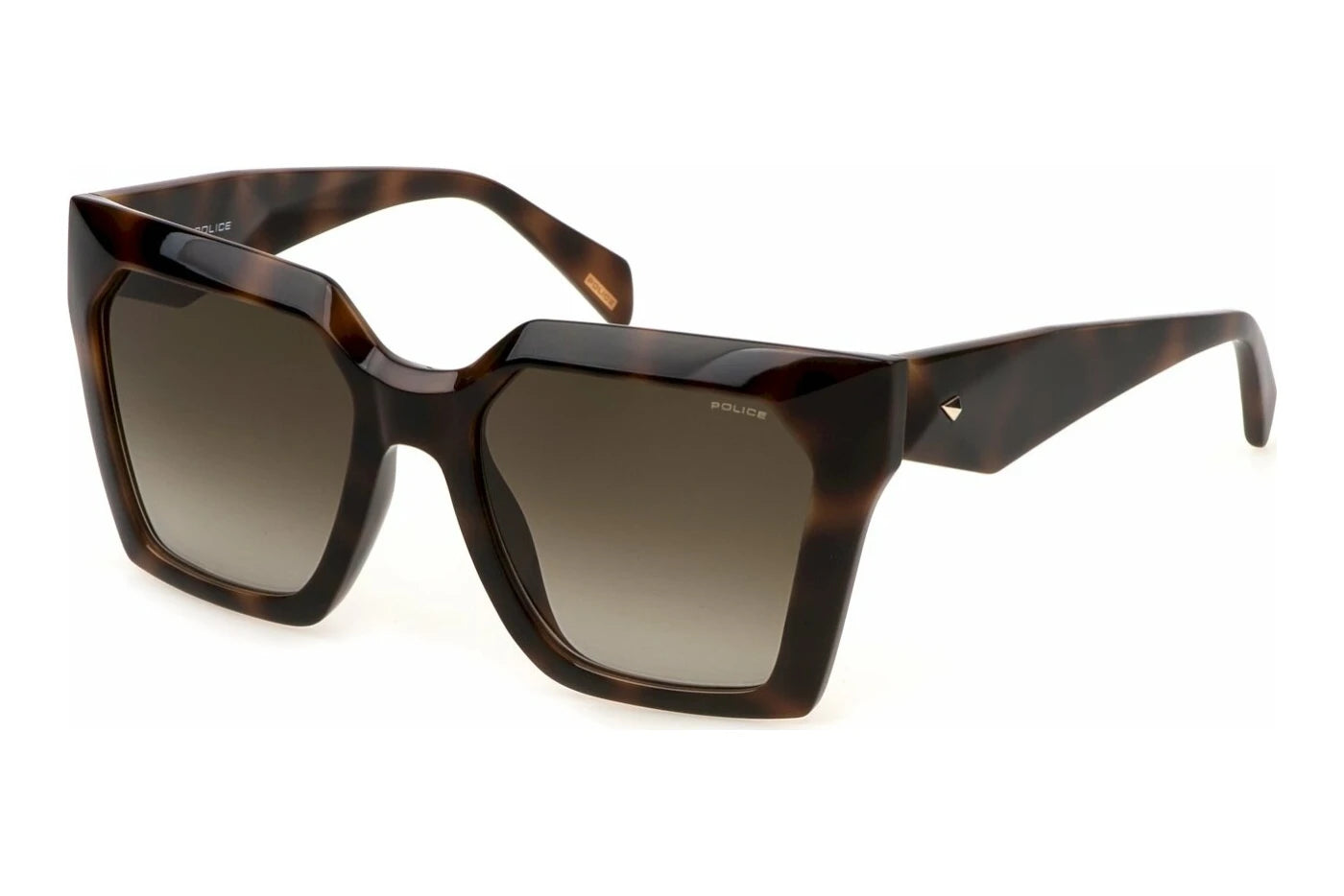 Police SPLN58 01AY shiny black sunglasses 54mm front view
