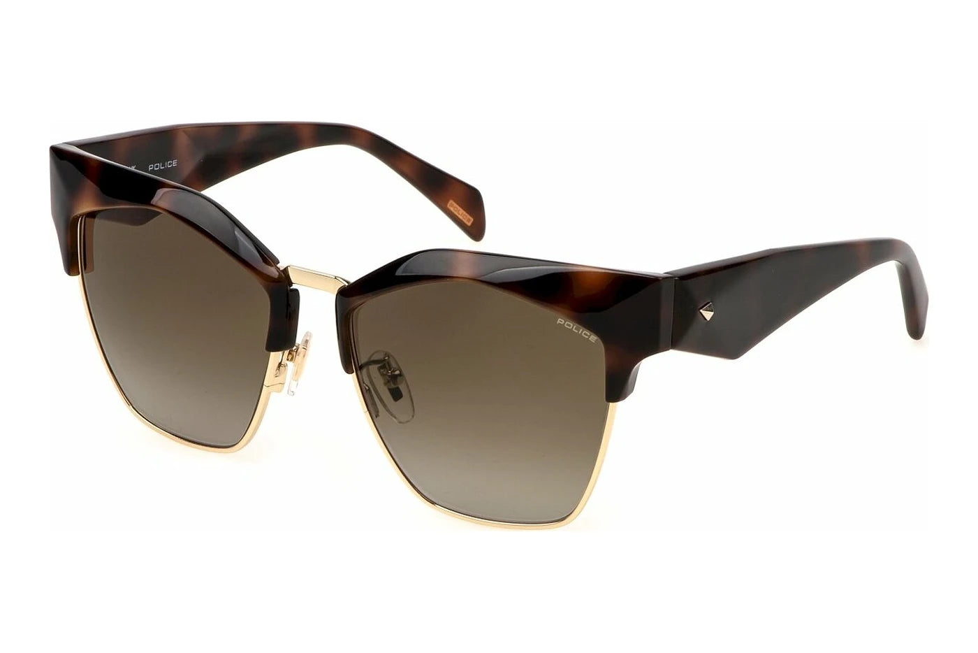 Police SPLN59 01AY shiny black sunglasses 56mm front view