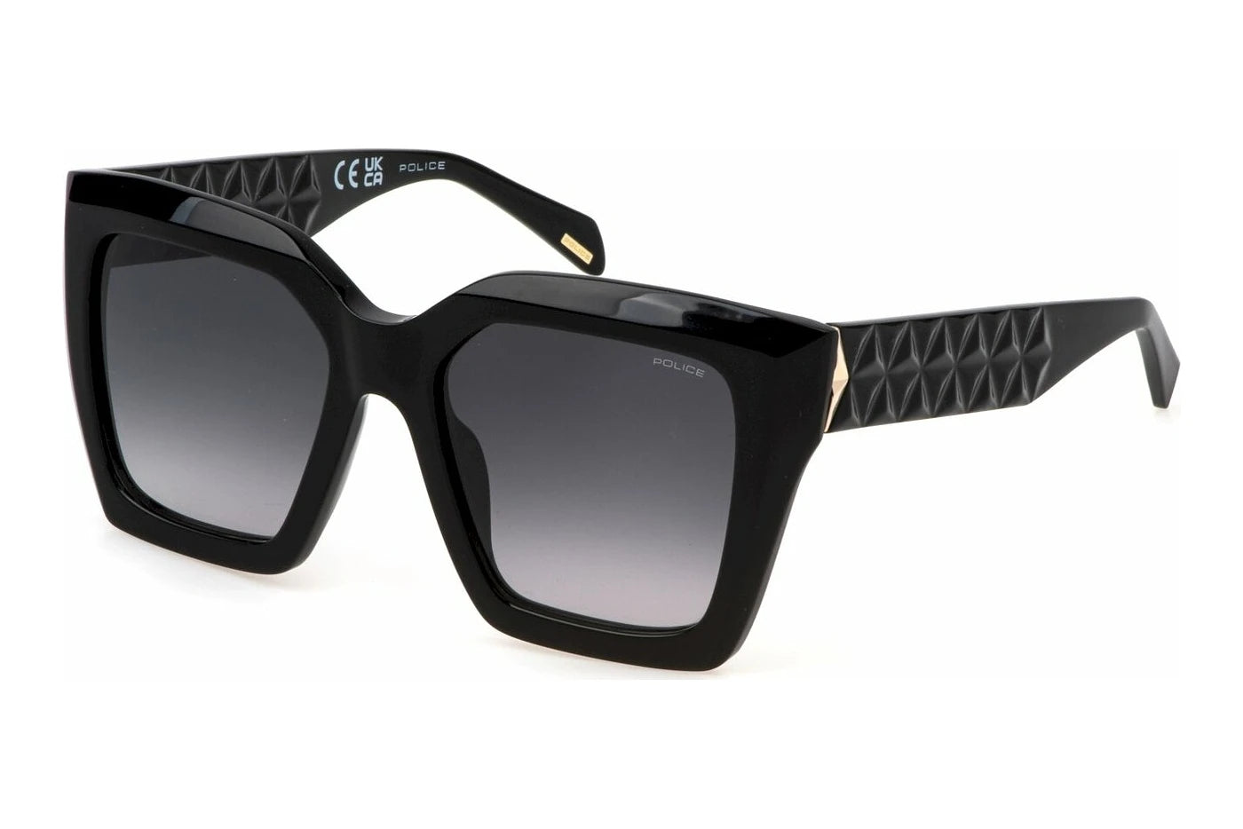 Police Phenomenon 1 SPLN60 0700 shiny black sunglasses 53mm front view