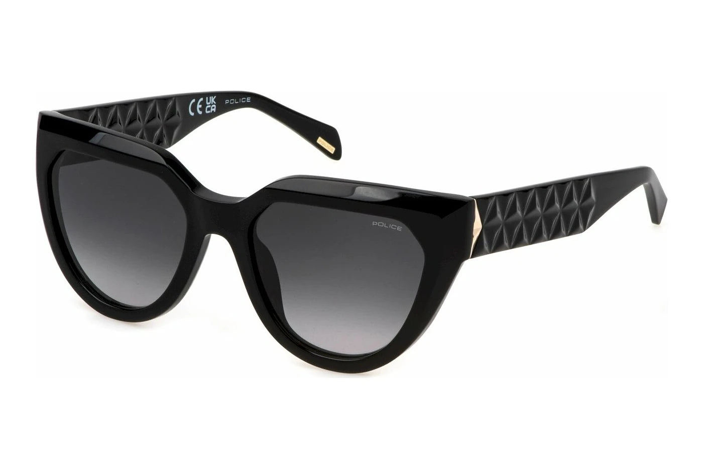 Police Phenomenon 2 SPLN61 0700 shiny black sunglasses 54mm front view