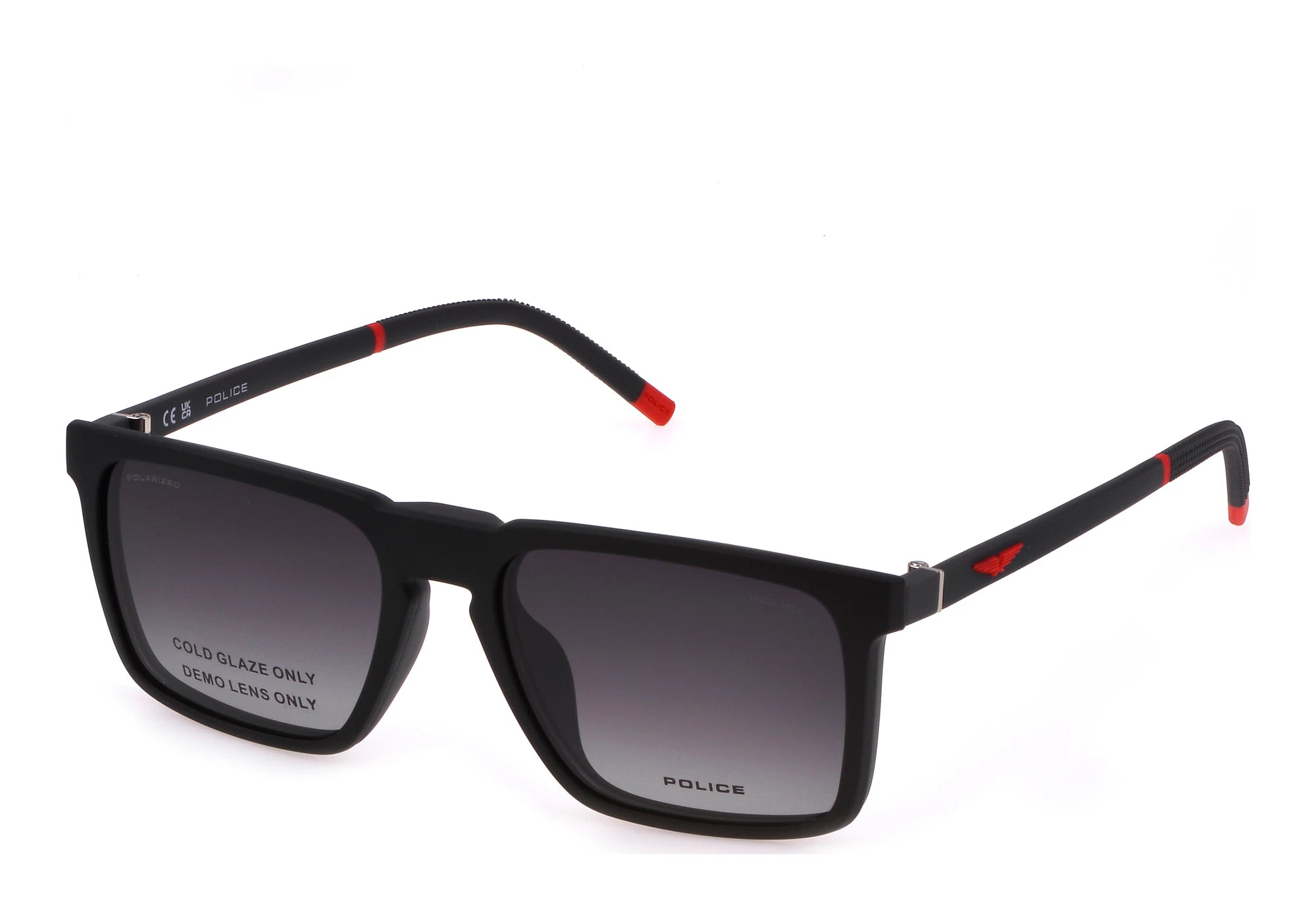 Police Solstice Lite UPLL75 I41P clip-on eyeglasses 54mm front view