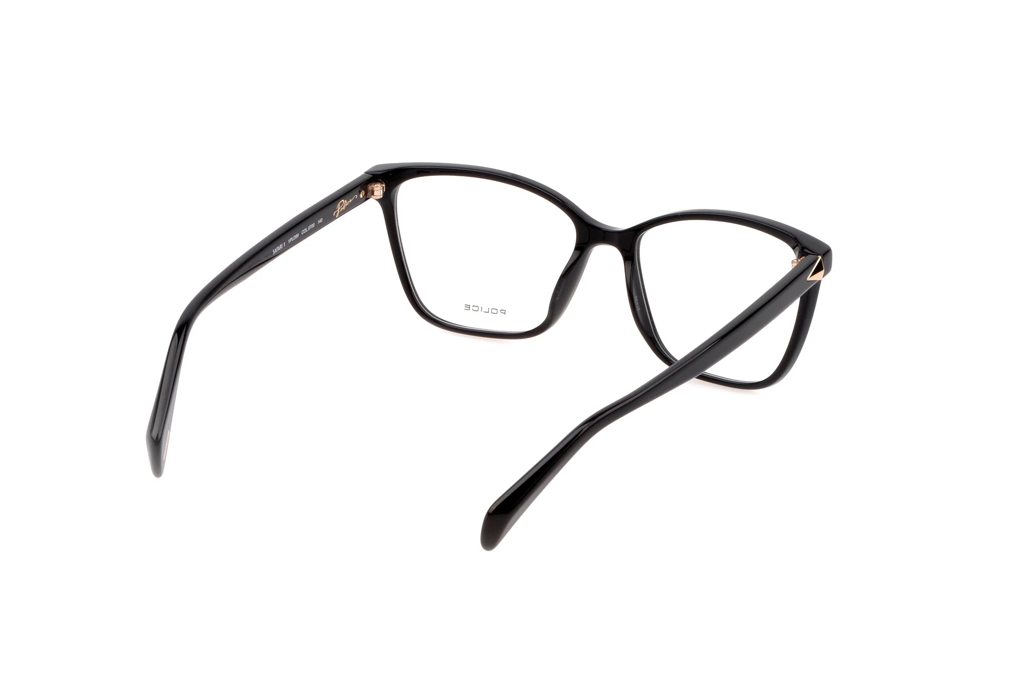 Police VPLD89 0700 shiny black eyeglasses 54mm side view