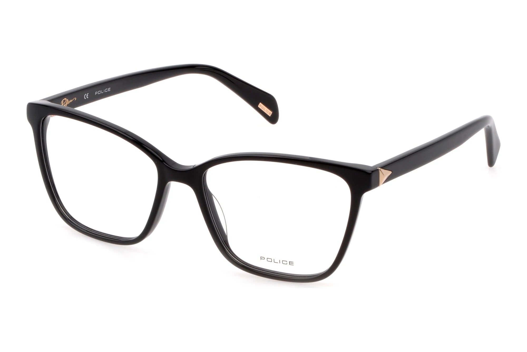 Police VPLD89 0700 shiny black eyeglasses 54mm front view