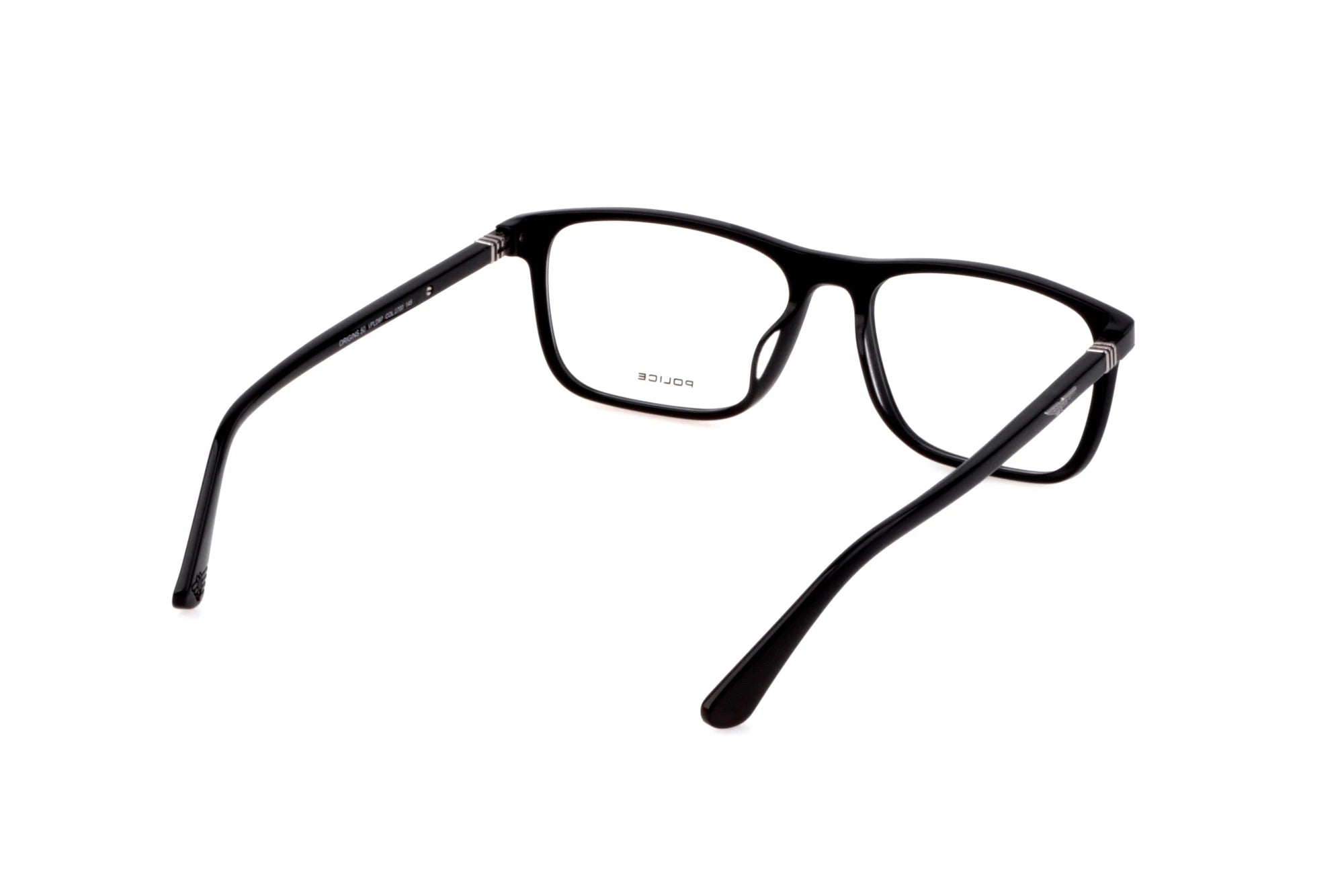 Police VPLD97 0700 shiny black eyeglasses 54mm side view