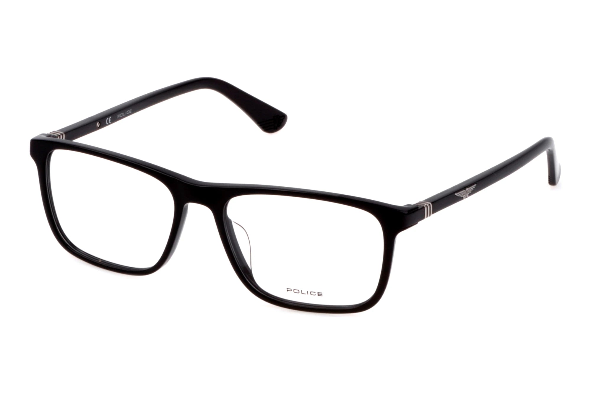 Police VPLD97 0700 shiny black eyeglasses 54mm front view