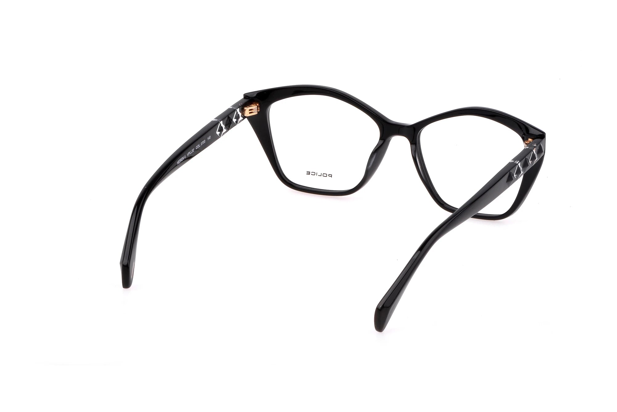 Police VPLL32 0700 shiny black eyeglasses 54mm side view