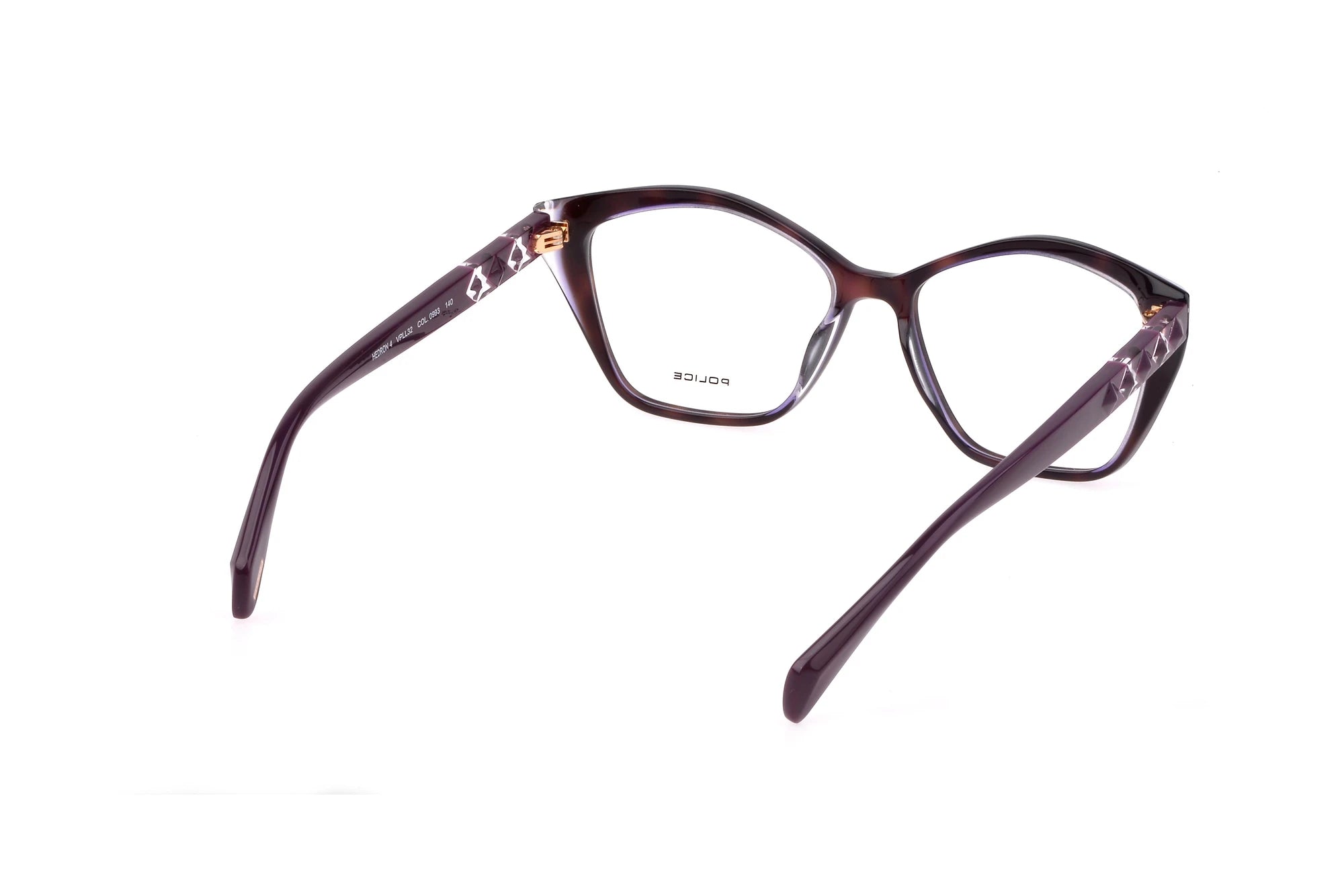 Police VPLL32 0993 green havana eyeglasses side view